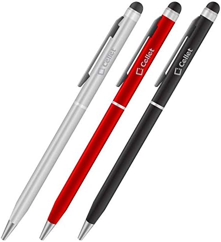 Pro Stylus Pen עבור Samsung Galaxy ספר 2 עם דיו, דיוק גבוה, צורה רגישה במיוחד וקומפקטית למסכי מגע [3 חבילה-שחור-אדום-סילבר]